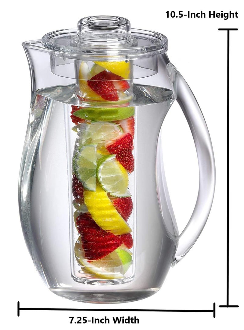 Prodyne Fruit Infusion Flavor Pitcher, Clear, 93 oz. - Image 2